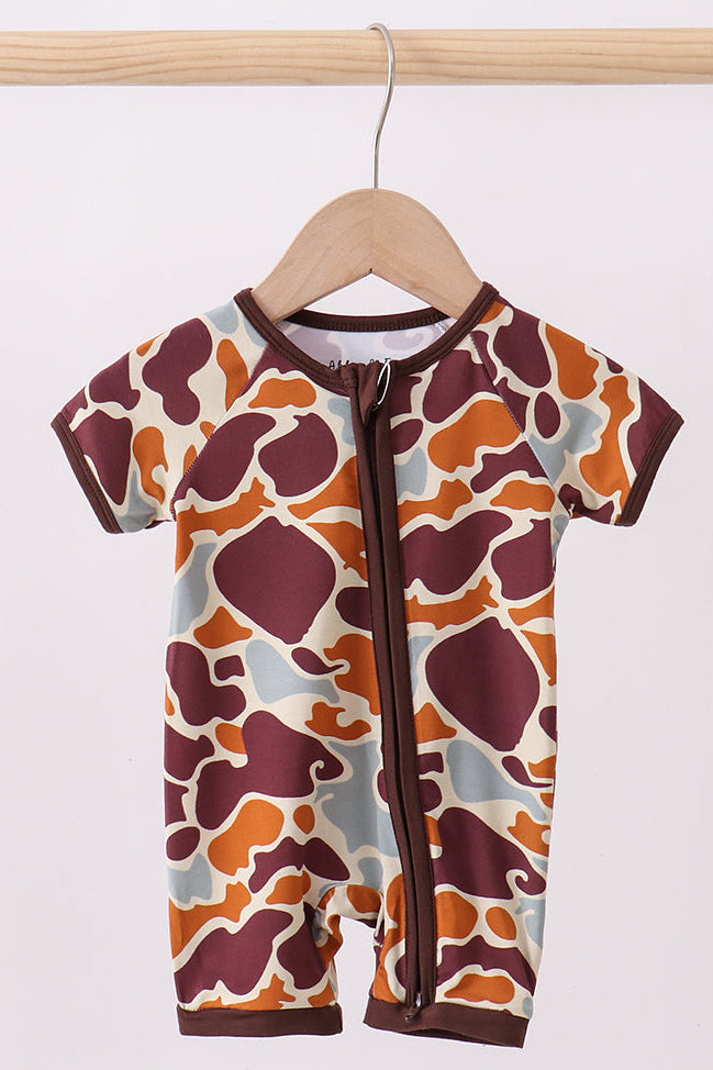 Camouflage Bamboo Pajama Romper