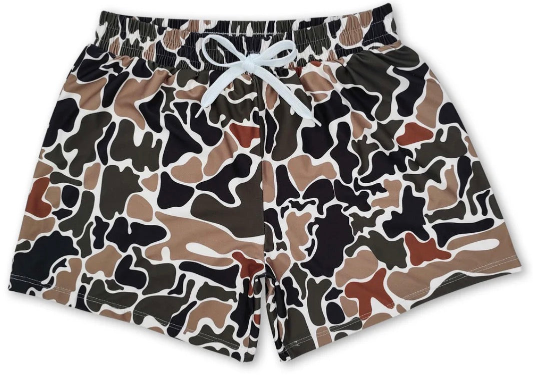 Camo boys swim trunks