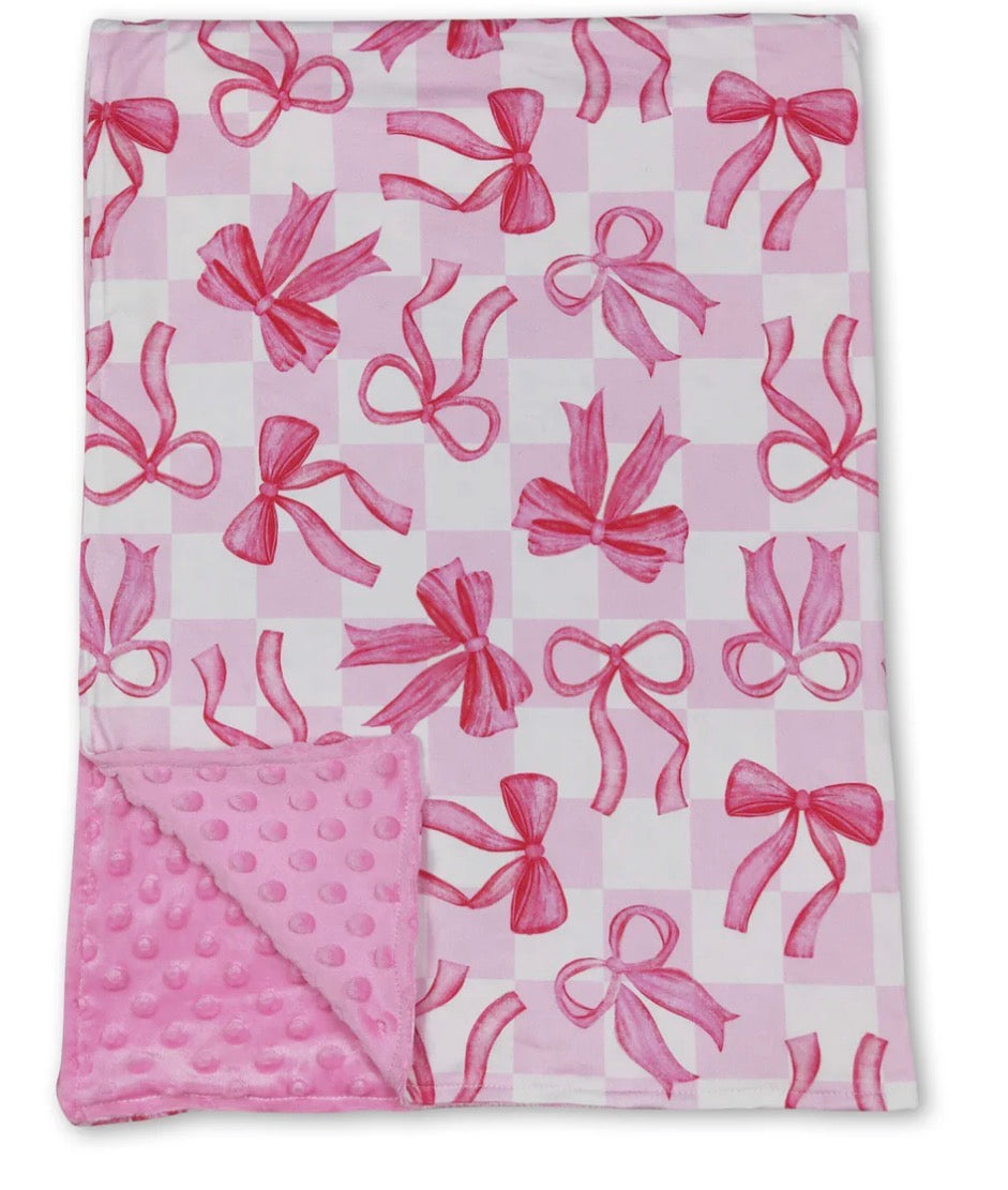 Pink bow blanket