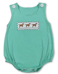 Boys embroidered dog romper