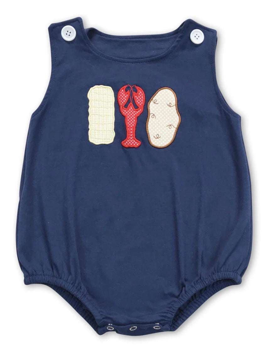 Boys crawfish bubble romper