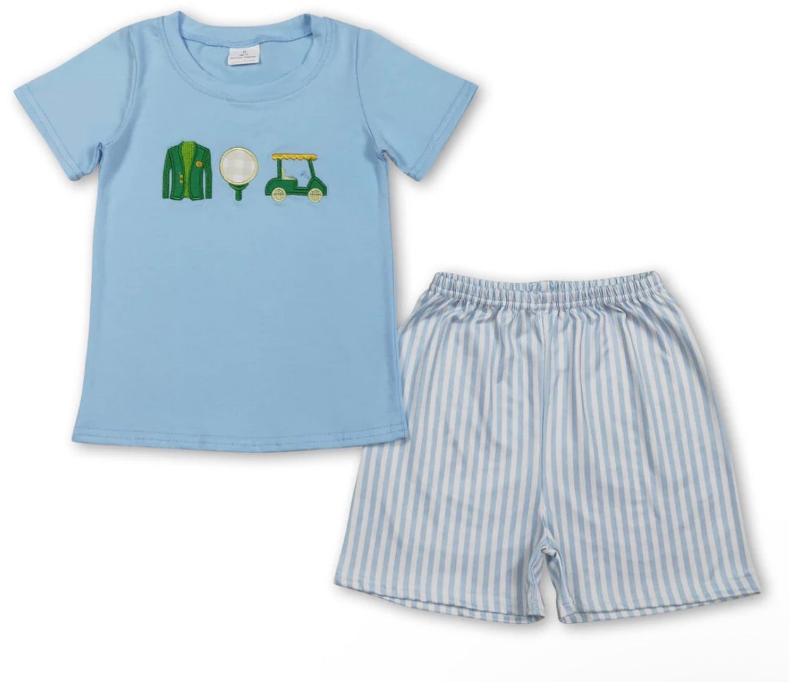 Blue golf short set