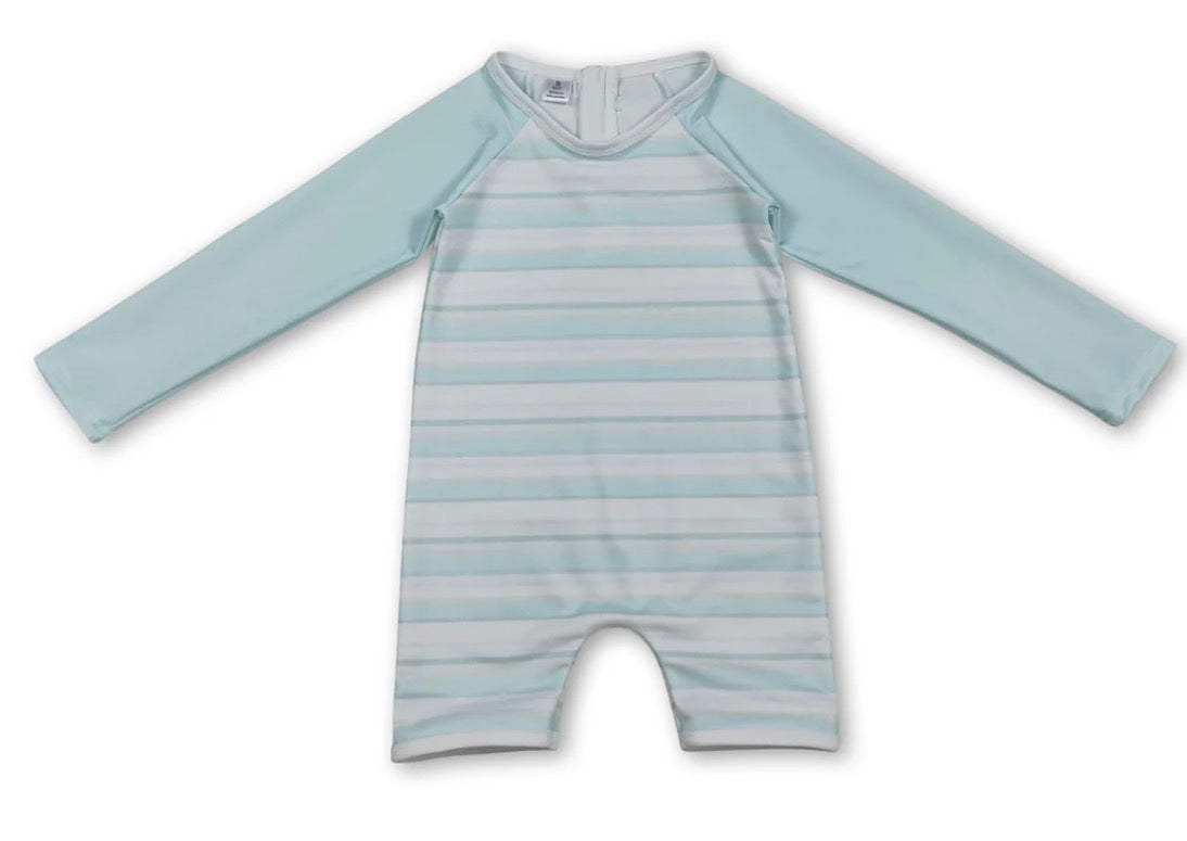 Long sleeves stripe boys swimsuit