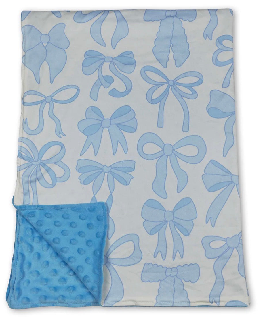 Blue bow blanket