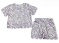 Lavender white floral scallop