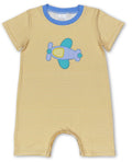 Boys yellow airplane romper