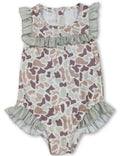 Ruffle camo swimsuit