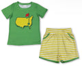 Green stripe short golf set