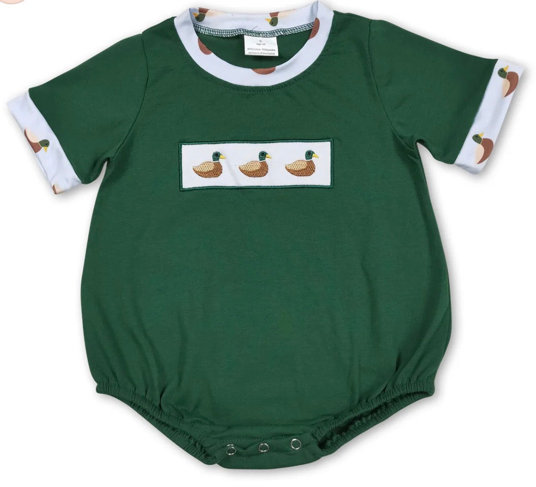 Duck embroidered romper