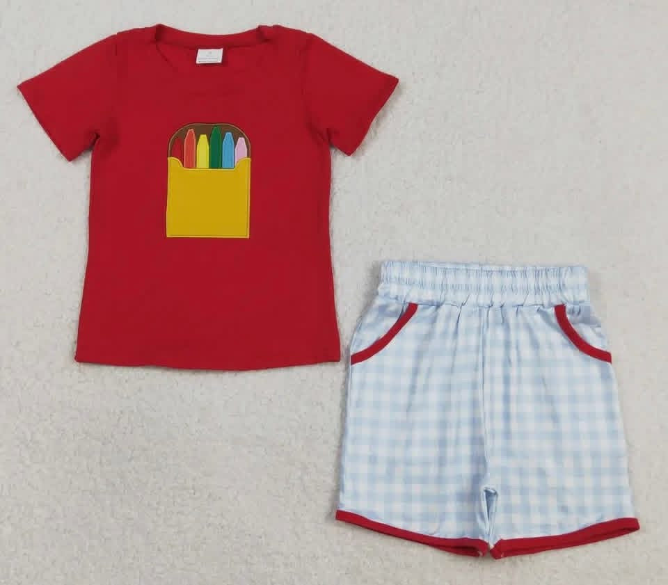 Crayon Appliqué back to school set