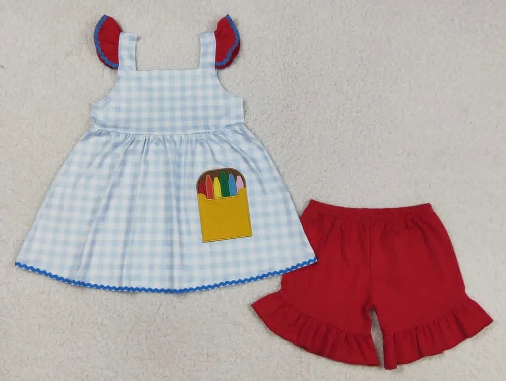 Crayon Appliqué back to school set
